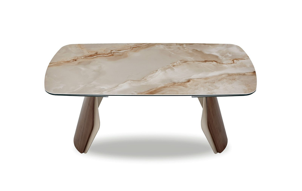 Стол SELECT 3138 (180-270) глянцевая керамика TOSCANE/орех/золото