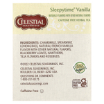 Celestial Seasonings, Травяной чай, Sleepytime Vanilla, без кофеина, 20 пакетиков, 1,0 унции (29 г)