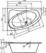 Акриловая ванна Riho LYRA 153х100 R