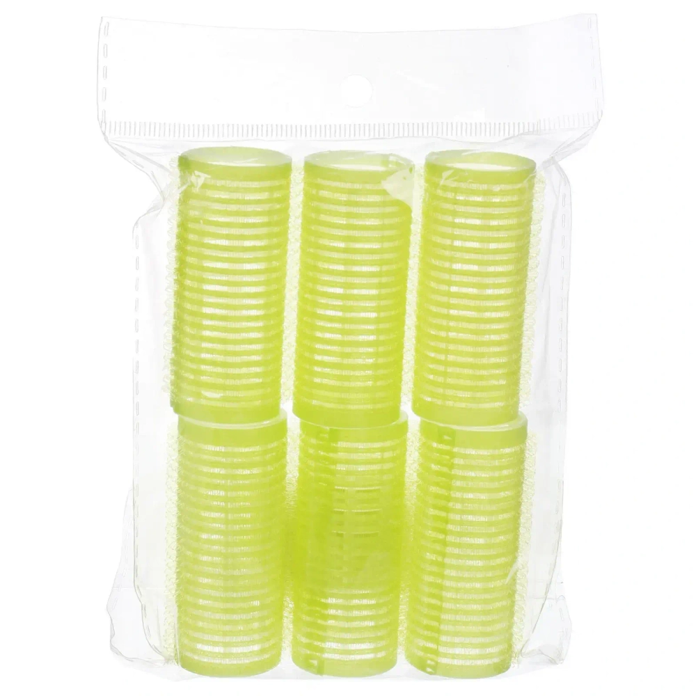 Бигуди липучки, 6шт., однотонные, цвет салатовый, d-2,5см