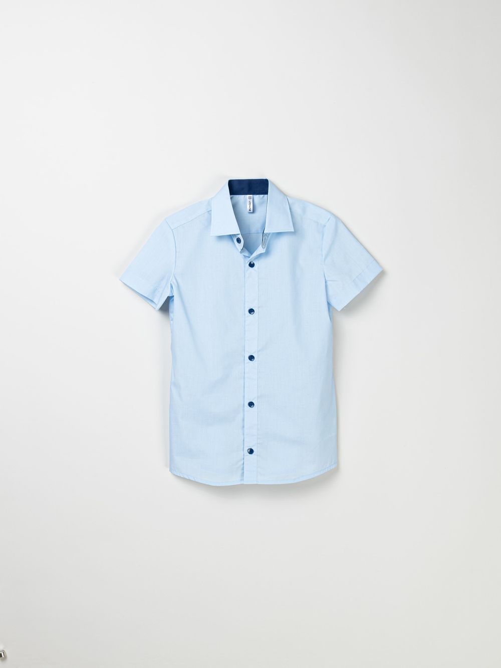 Рубашка с коротким рукавом "Голубая" для мальчика 7+