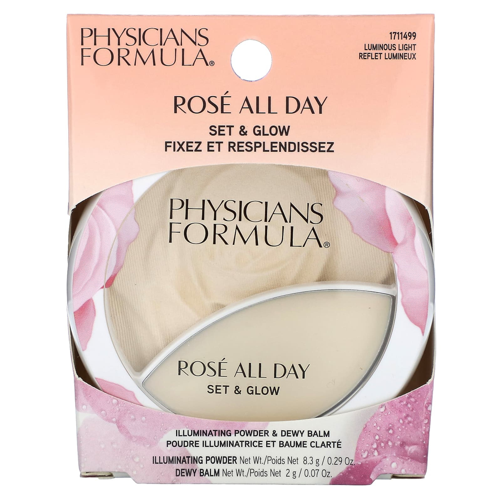 Physicians Formula, Rosé All Day, набор и сияние, пудра и бальзам для сияния кожи, 1711499 сияющий свет, 1 шт.