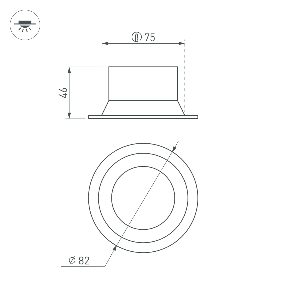 Светильник MS-BREEZE-BUILT-R82-9W Day4000 (WH, 85 deg, 230V) (Arlight, IP20 Металл, 5 лет) 035609(1)