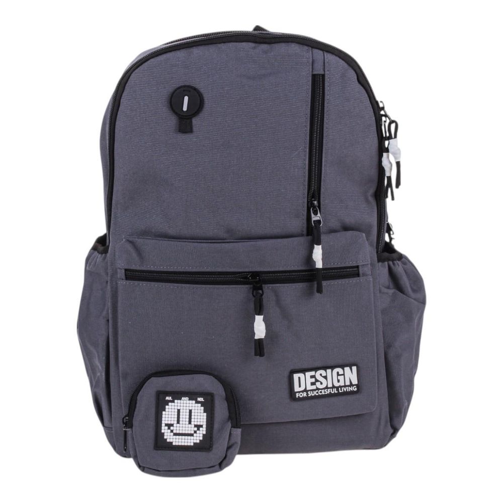 Рюкзак молодежный "Smile" 43,5*30,14см, чёрный, с кошельком D-608B-1505/ч