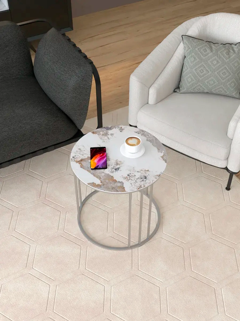 Стол журнальный Трио малый - СЗГ - керамогранит