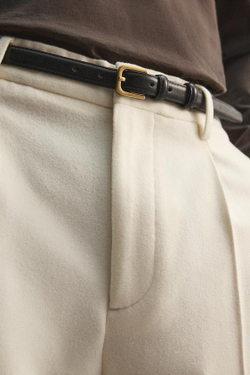 ZARA БРЮКИ ИЗ ФЛАНЕЛИ СО СКЛАДКАМИ — LIMITED EDITION, БЕЛЫЙ