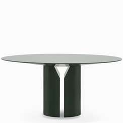 Обеденный стол Olli Ø160 см, зеленый глянец