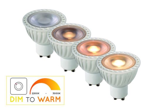 Лампа светодиодная диммируемая Lucide GU10 5W 2200-3000K белая 49009/05/31