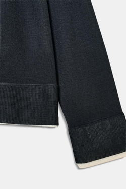 ZARA ТРИКОТАЖНЫЙ ДЖЕМПЕР, МОРСКОЙ СИНИЙ