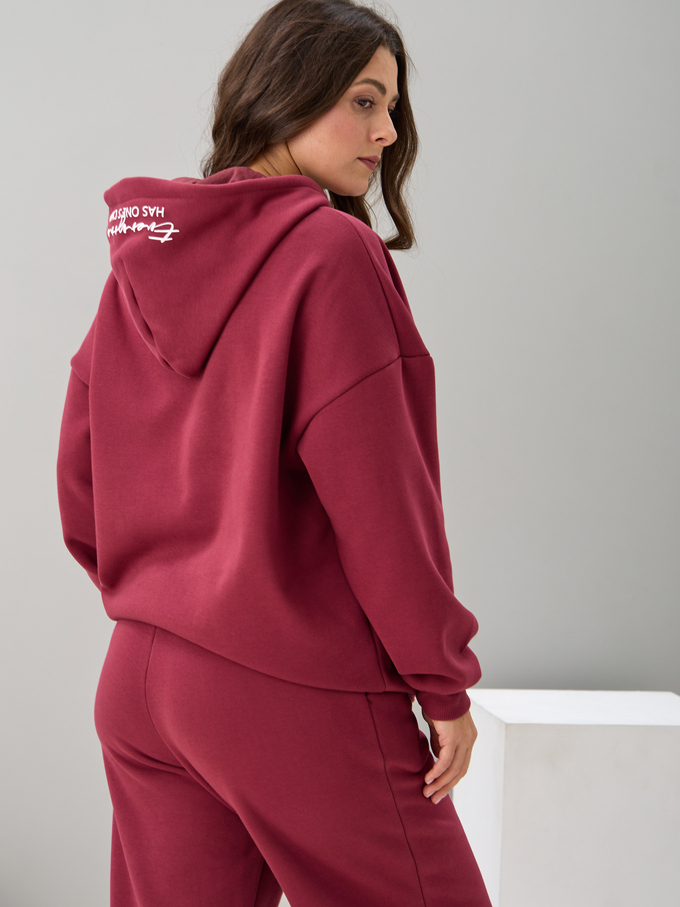 Костюм с брюками КБис-091/винный-п