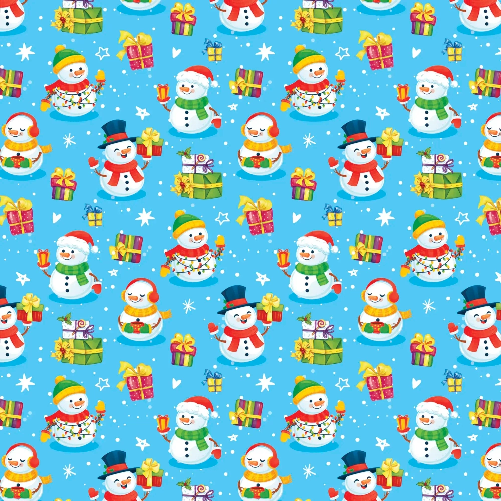 Бумага упаковочная 50х70 см «Весёлые снеговички» (1 лист)