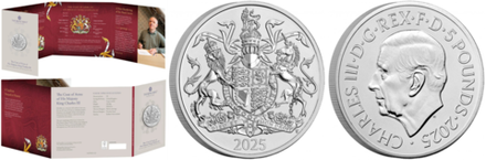 Великобритания 5 фунтов, 2025 Герб Его Величества короля Карла III
