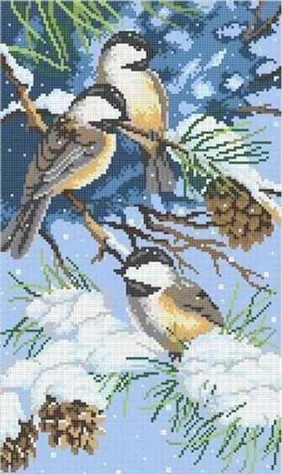 Г-5057 Синички в зимнем лесу