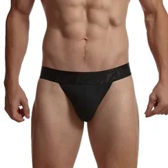 Мужские трусы танга черные JOCKMAIL JM3032-2