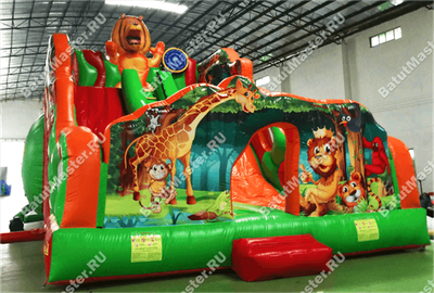 Батут-горка "Лев" 13*7.5*10 м