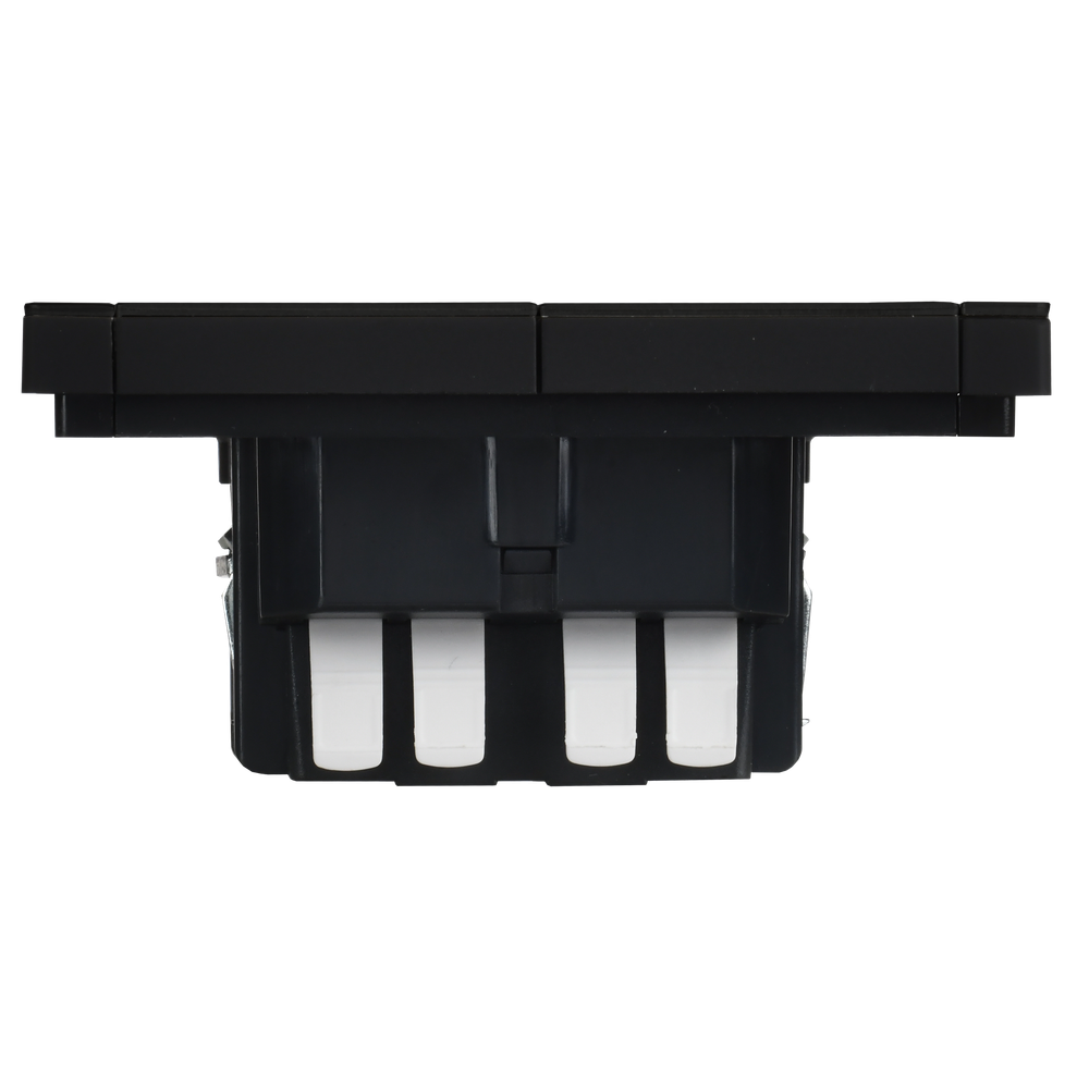 FORTE&PIANO Выключатель 2-клавишный проходной с индикацией 10А FP108M металл черный IEK