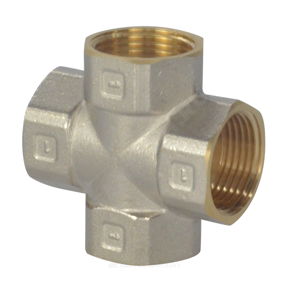 Крест латунь никель Ду 20 (3/4") ВР/ВР 9011 ГОСТ 32585-2013 Aquasfera 9011-02