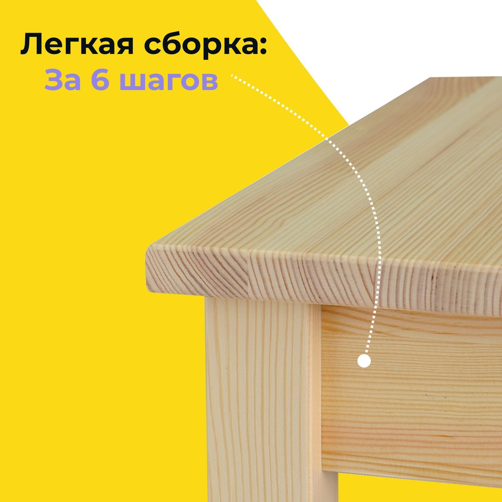 Стол кухонный обеденный Инго 75х75 см деревянный, лакированный / стол письменный