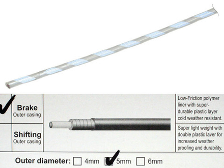Светоотражающая оплетка торм. троса, Ф - 5мм, серая, Reflective Brake 1 см.