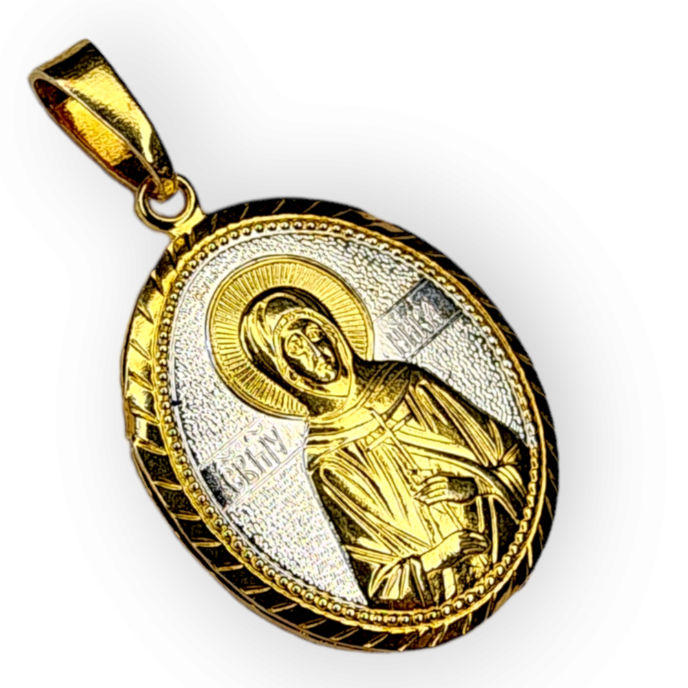 Нательная именная икона святая Виктория (Ника) с позолотой