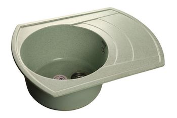 GRANFEST Мойка мрамор RONDO GF-R--650L чаша с крылом  650*500мм  салатовый  арт.GF-