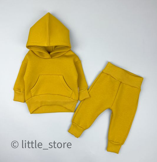 Комплект из футера с начесом "Simple" Горчица