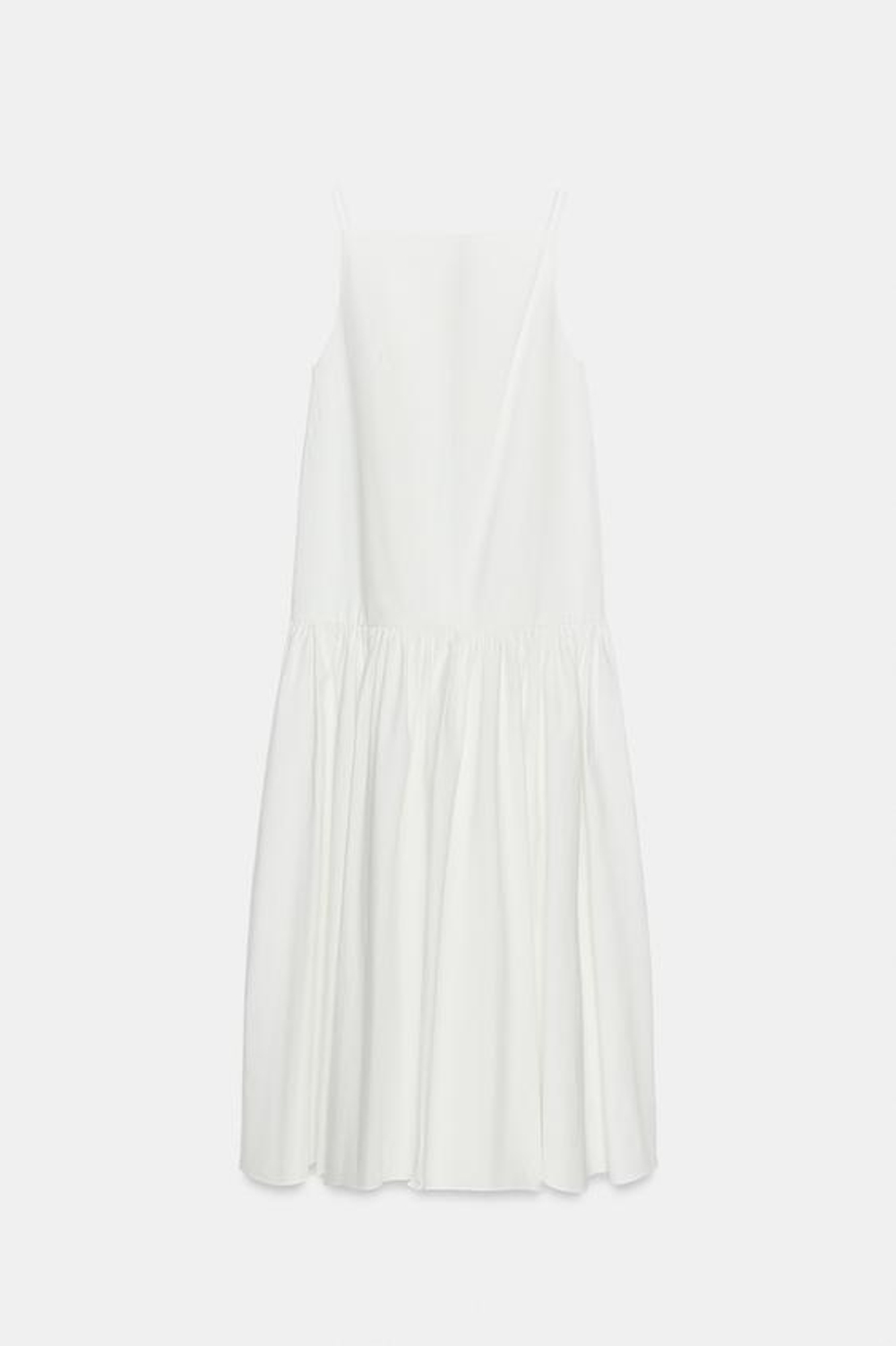 ZARA ПЛАТЬЕ СО СКЛАДКАМИ — ZW COLLECTION, БЕЛЫЙ