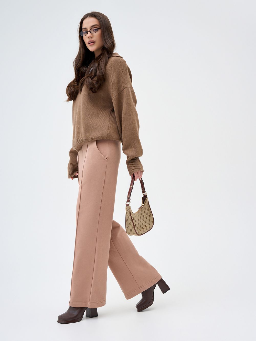 С-318-2 Брюки-палаццо (ФУТЕР 3ЕХНИТКА ПЕТЛЯ)