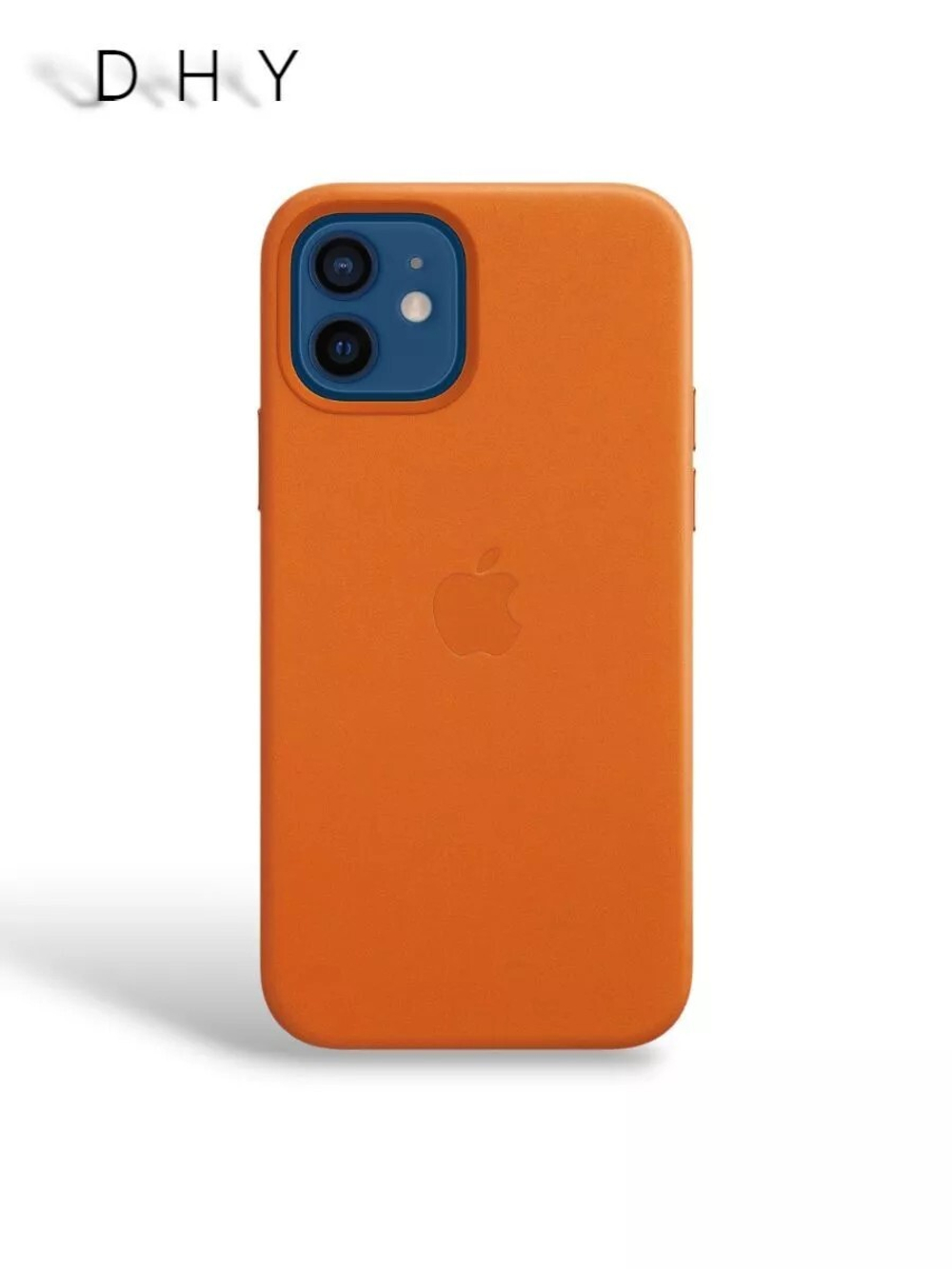Кожаный чехол Leather Case iPhone 12 / 12 Pro, Orange Оранжевый