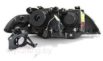 Передние фары Bmw 5 E39 angel eyes led D2S/H7 black