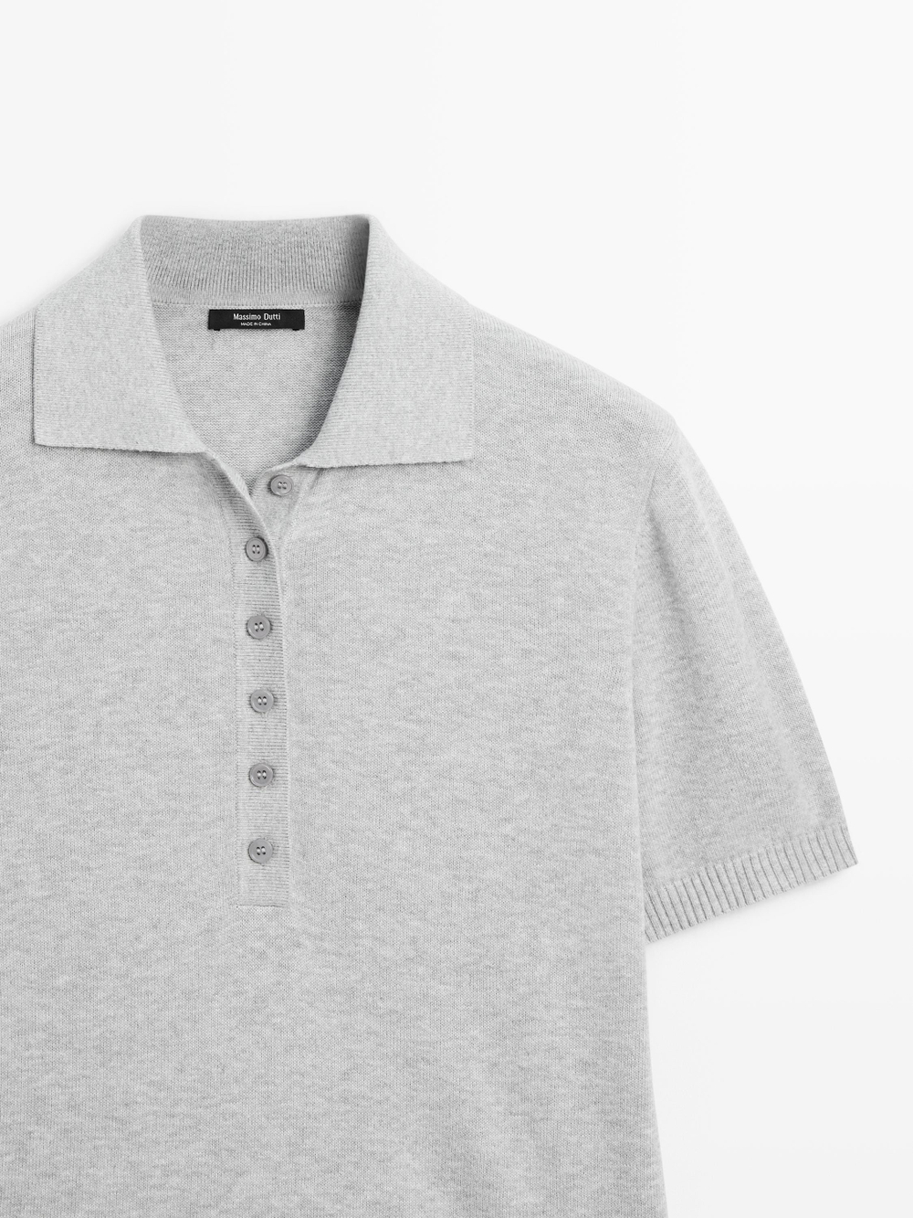 Massimo Dutti Трикотажный свитер-поло, серый