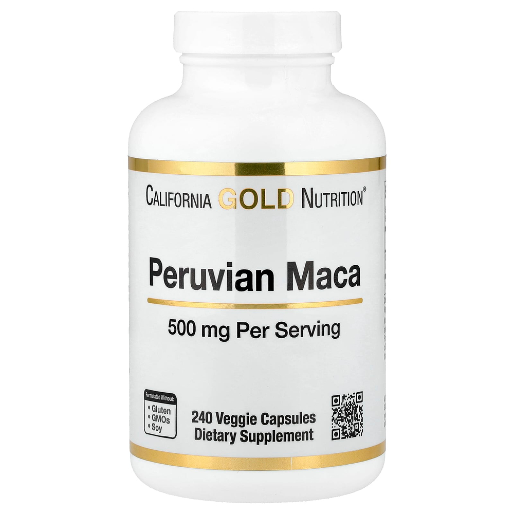 California Gold Nutrition, перуанская мака, 500 мг, 240 растительных капсул