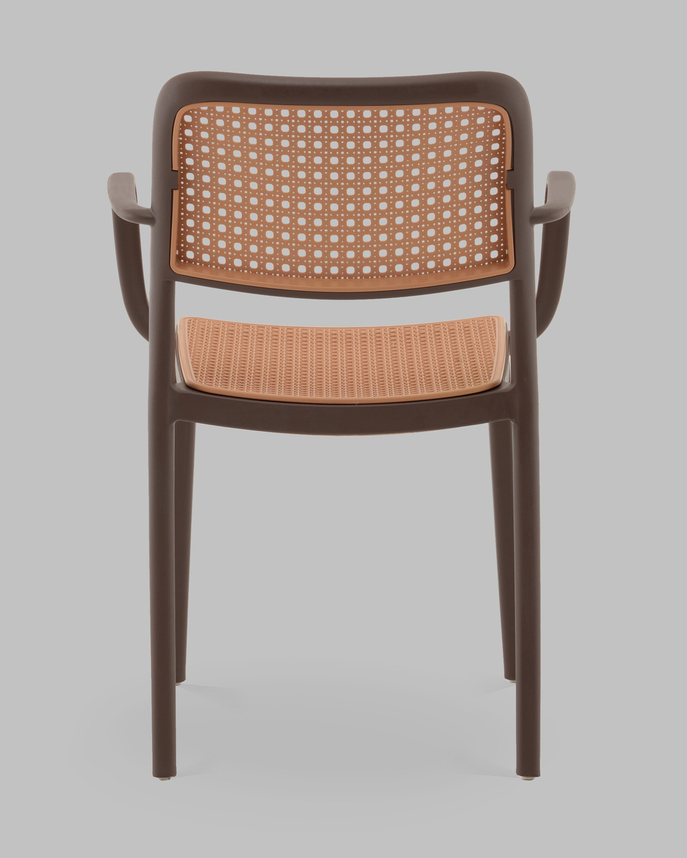 Стул Yona пластиковый с подлокотниками коричневый
