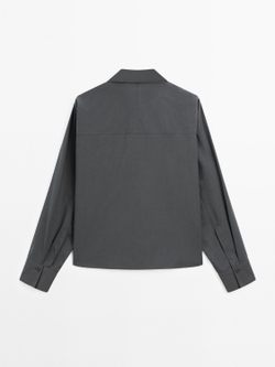 Massimo Dutti Рубашка свободного кроя из 100% хлопка, синевато-серый