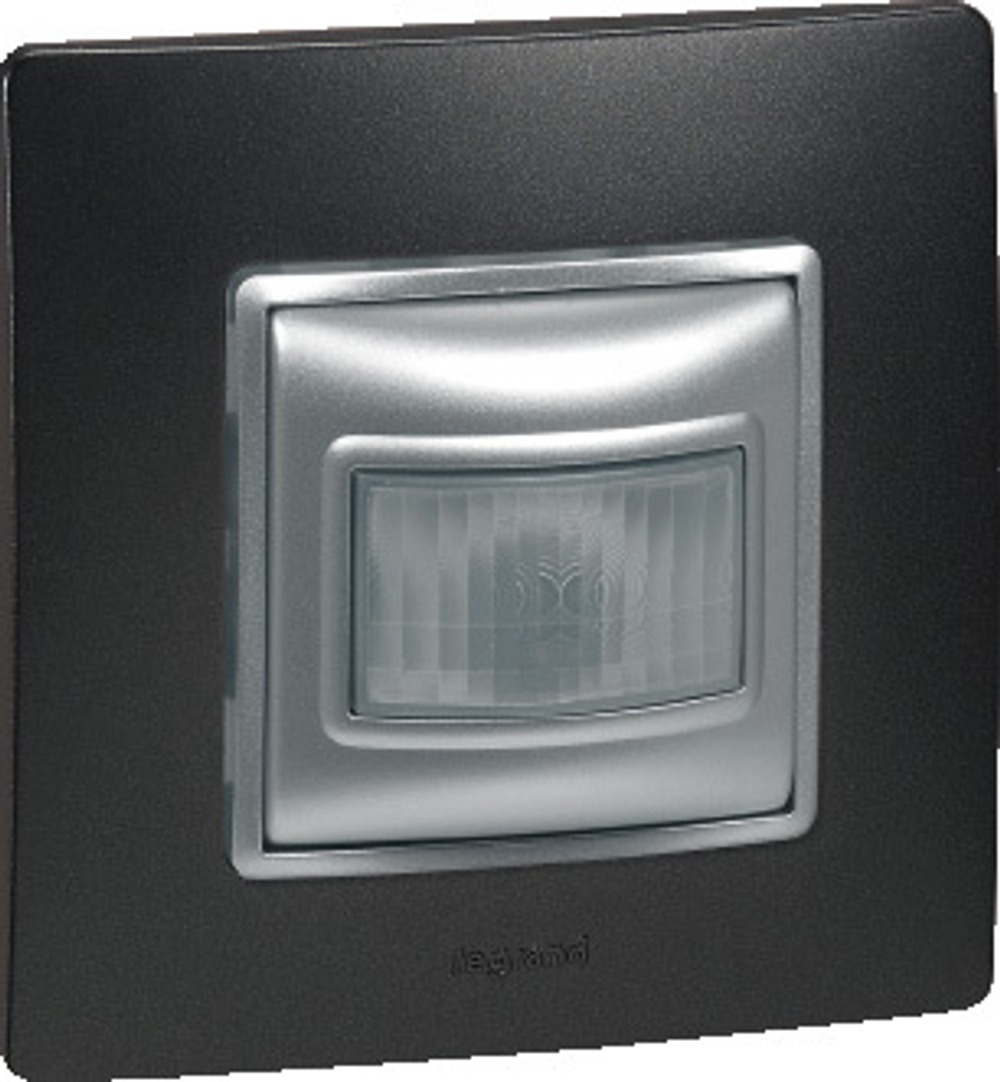 Датчик движения двухпроводной 400Вт с регулировкой выдержки времени, освещенности и радиуса обнаружения - алюминий ETIKA Legrand