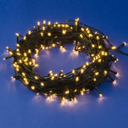 ULD-S2000-200-DGA WARM WHITE IP20 Гирлянда светодиодная. 20м. 200 светодиодов. Теплый белый свет. Провод зеленый. ТМ Uniel