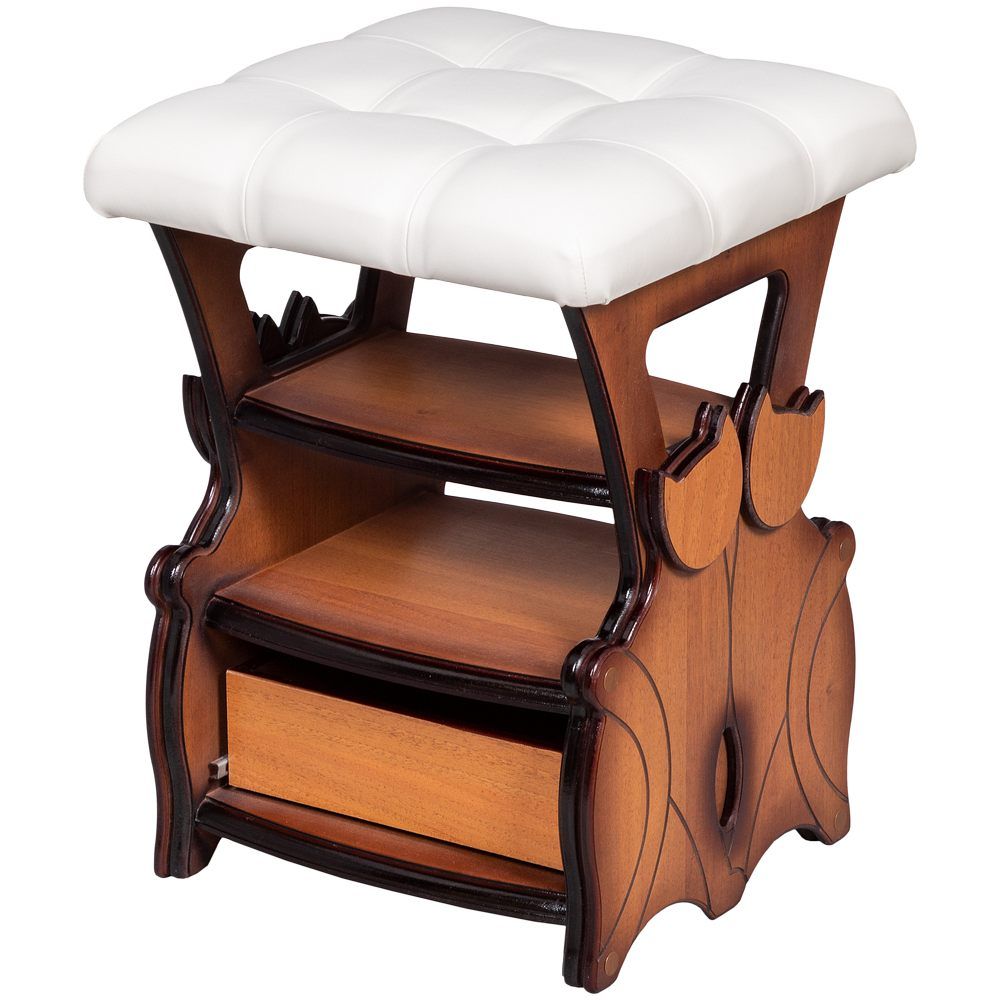 Табурет с ящиком Марта 2 Орех Белый