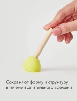 Спонж кисти для рисования набор 5 шт. круглые, размер: 20, 25, 30, 35, 45 мм., желтые