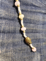 Обвес на сумку, брелок для ключей, подвеска авторская ручная работа с натуральными камнями "Берилловый"