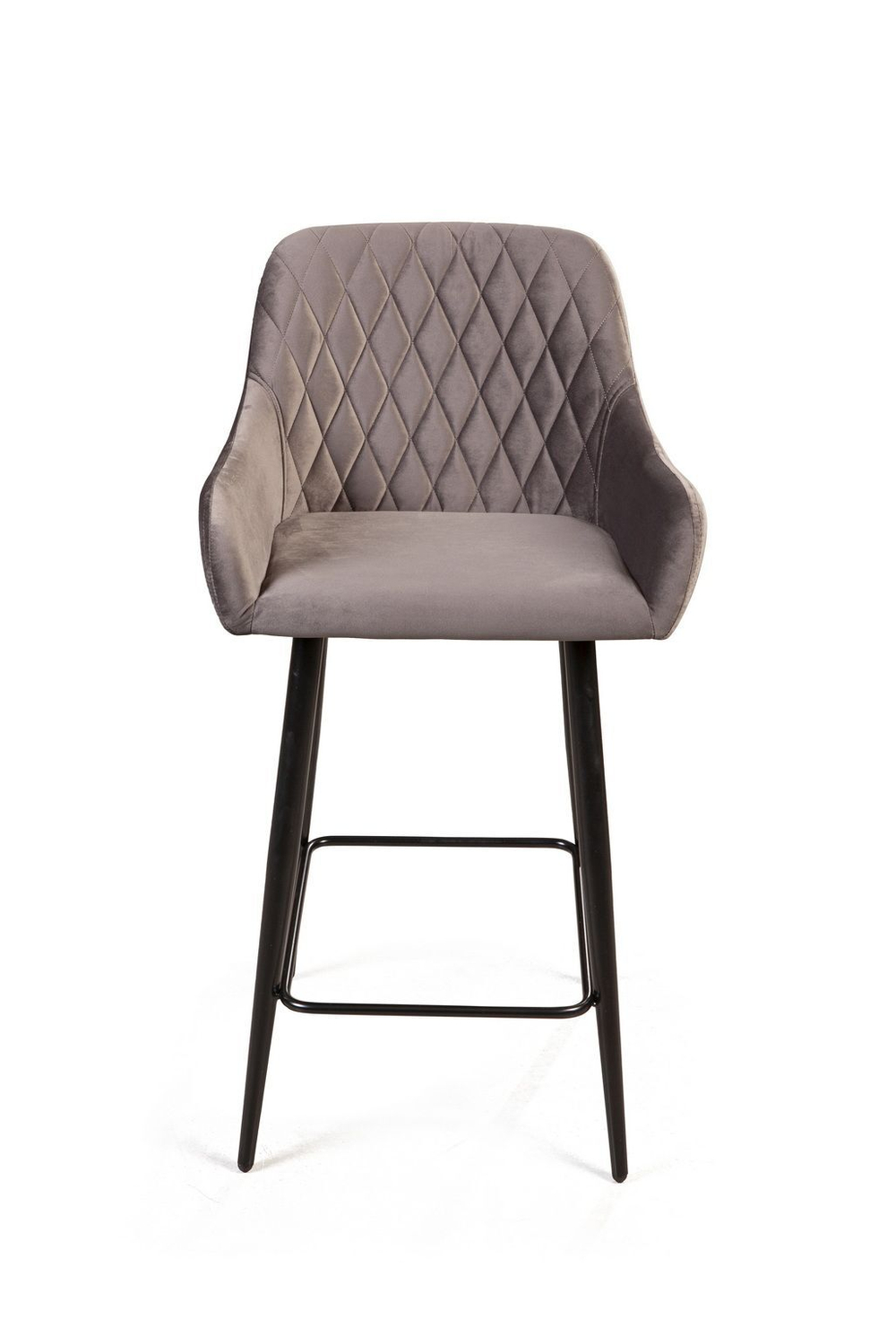 Стул полубарный Robert, бархат светло-серый 26