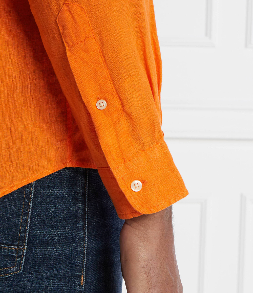 Льняная рубашка POLO RALPH LAUREN - оранжевый(710794141)