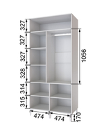 Спальня Толедо Шкаф 2-х ств. (4 фасада) ТШ-22