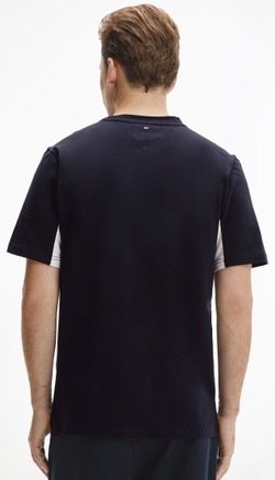 Мужская теннисная футболка Tommy Hilfiger Colorblocked SS Tee - desert sky