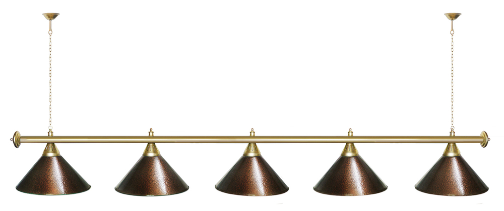 Лампа STARTBILLIARDS 5 пл. (плафоны золотые,штанга золотая,фурнитура золото)