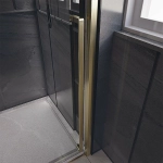 Душевая дверь Veconi Premium Trento PTD30-G-150-01-C4 прозрачная/профиль Брашированное золото брашированное