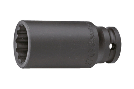 Ударная длинная головка 1/2' 27мм. 12 граней 84302M27