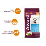Сухой корм AWARD HYPO для взрослых собак всех пород с белой рыбой с добавлением брокколи, сельдерея и семян льна 12кг