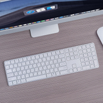 Беспроводная клавиатура c цифровым блоком Max Keyboard для MAC, Windows, алюминий, белый