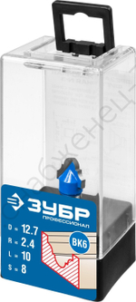 ЗУБР 12.7x10мм, радиус 2,4мм, фреза пазовая фасонная №6