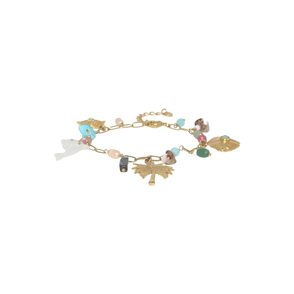 Браслет Franck Herval, Summer, с ракушками, нефритом, жемчугом, гелиотисом и бирюзой, FH26.1-13-7329